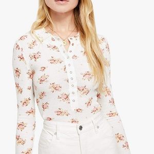 FP One Of The Girls Henley White Blue Army Pink